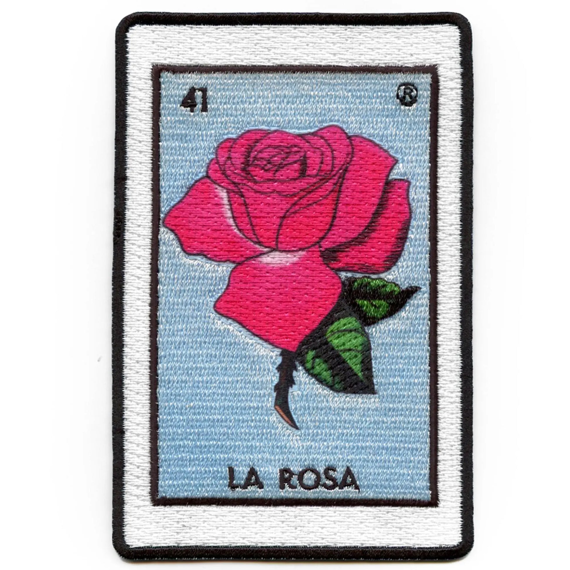 La Rosa 41 Patch Mexican Loteria Card Sublimated Embroidery Iron On