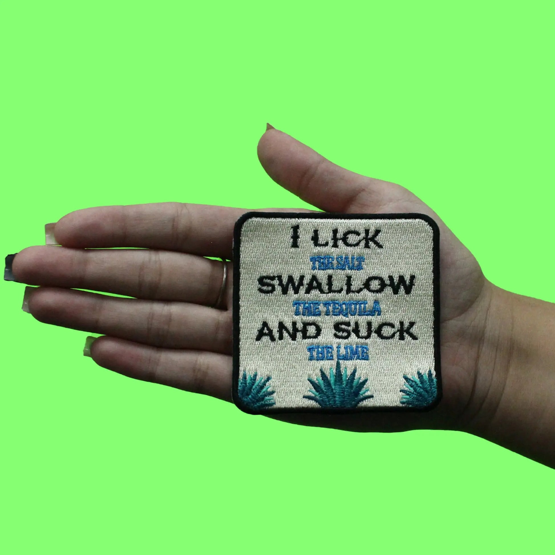 Lick The Salt Patch Swallow Tequila Lime Embroidered Iron On