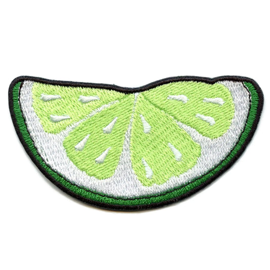 Half Lime Slice Patch Fresh Citrus Sour Embroidered Iron On