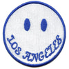 Los Angeles Smiley Patch White Emoji Face Embroidered Iron on