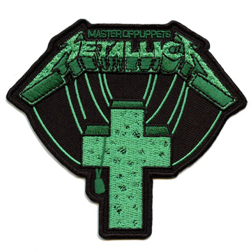 Metallica Master Of Puppets Patch Green Cross Sting Embroidered Iron On