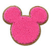 Minnie Mouse Pink Head Patch Gold Disney Cartoon Chenille Iron On