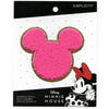 Minnie Mouse Pink Head Patch Gold Disney Cartoon Chenille Iron On