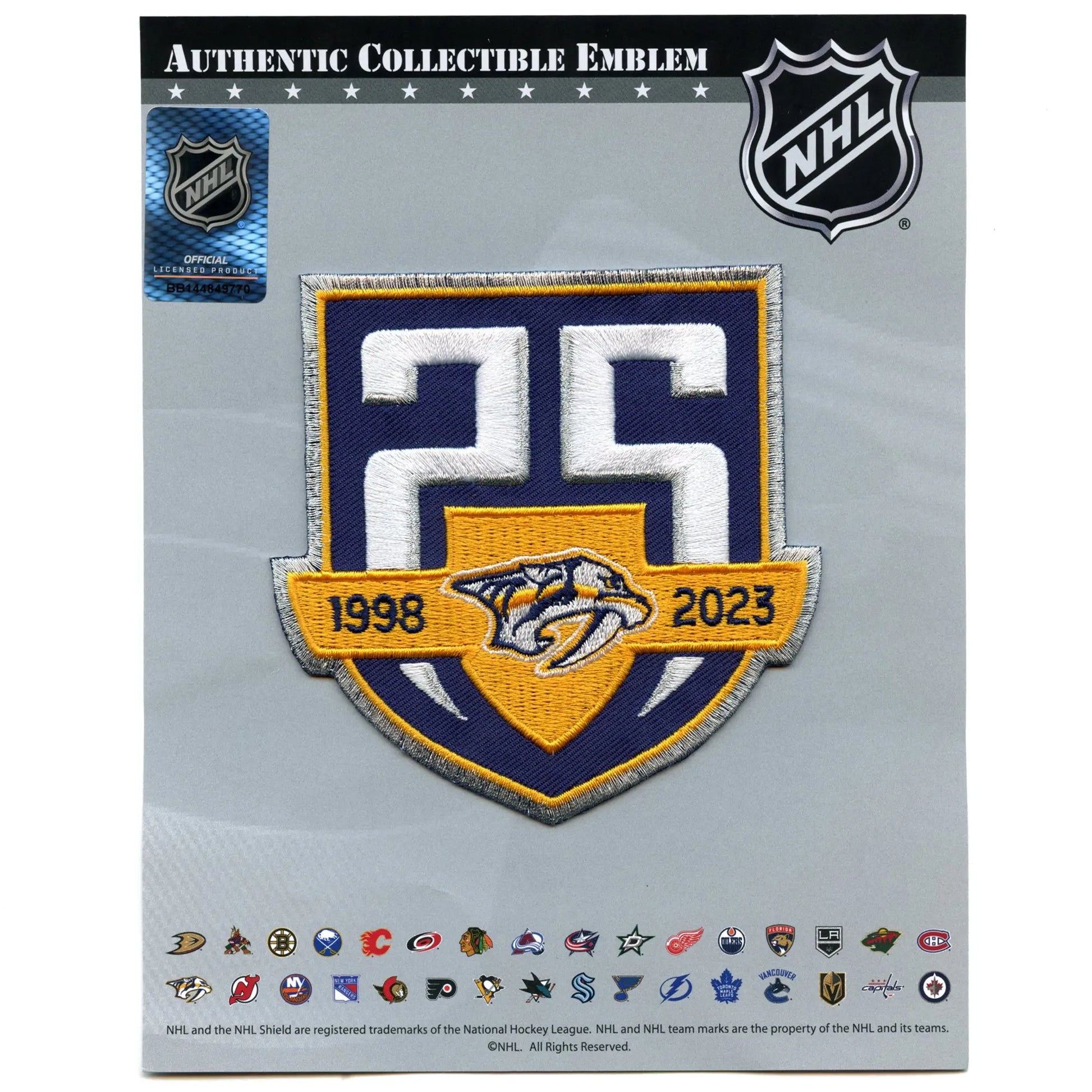 Nashville Predators 25th Anniversary Jersey Patch (2023-24)