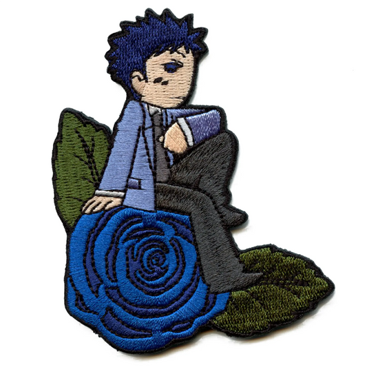 Ouran High School Host Club Patch Takashi Morinozuka Blue Rose Embroidered Iron On