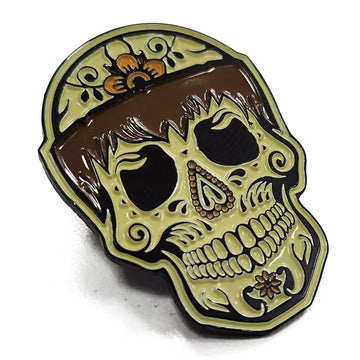 San Diego Friar Tuck Sugar Skull Flower Enamel Pin