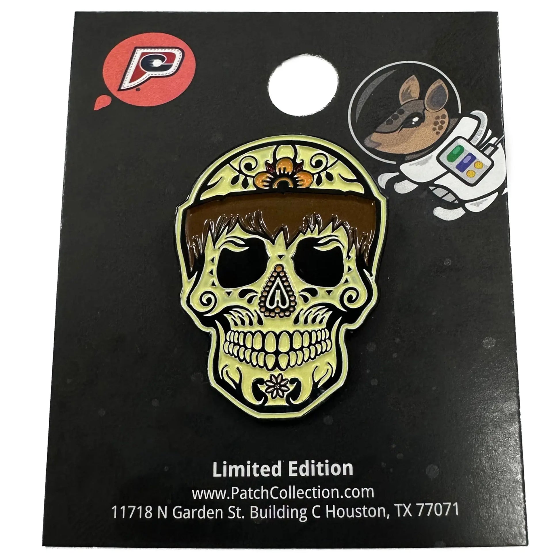 San Diego Friar Tuck Sugar Skull Flower Enamel Pin