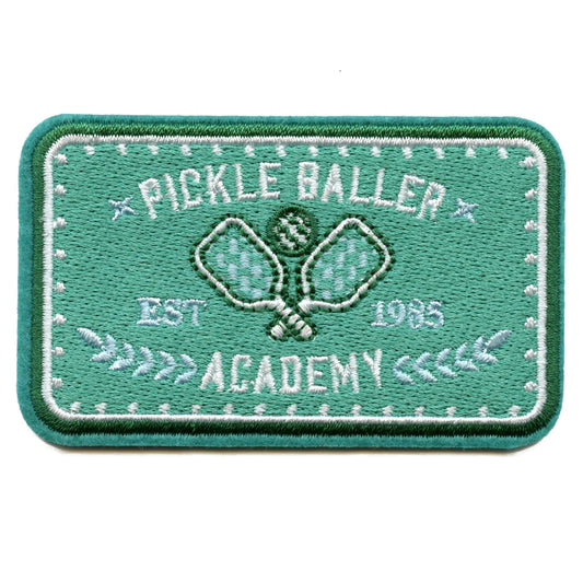 Pickle Baller Academy Patch Wooden Paddle Sport Embroidered Iron On Patch