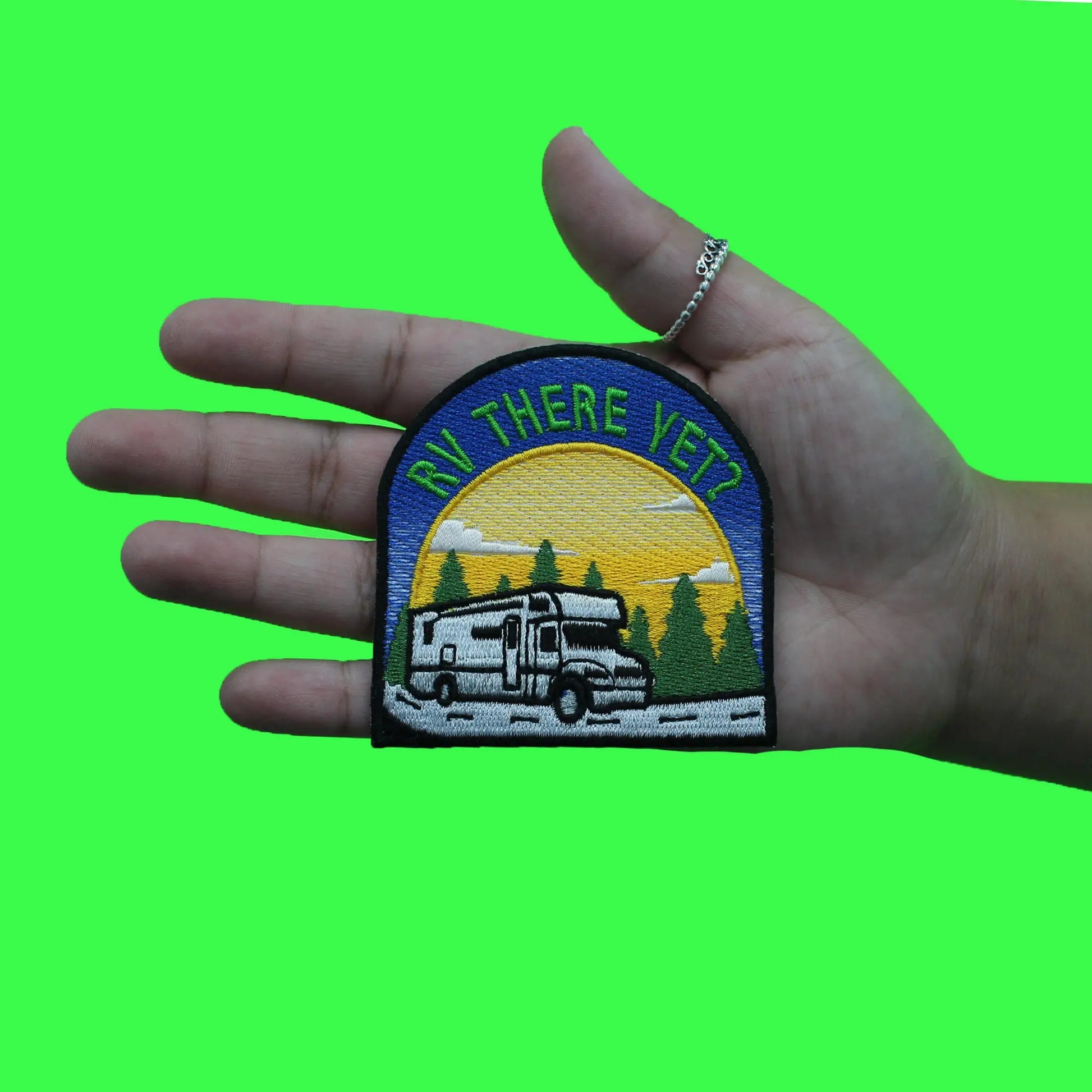 RV There Yet Patch Travel Explorer Camper Embroidered Iron On