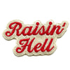 Raisin' Hell Western Patch Country Cowgirl Script  Embroidered Iron On