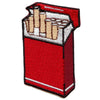 Red Cigarette Box Patch Full Pack Cigs Embroidered Iron On