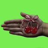 Ribbon Cherries Patch Cute Coquette Fruit Embroidered Iron On