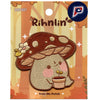 Rihnlin Cute Mushroom Patch Gardening Brown Plush Embroidered Iron On