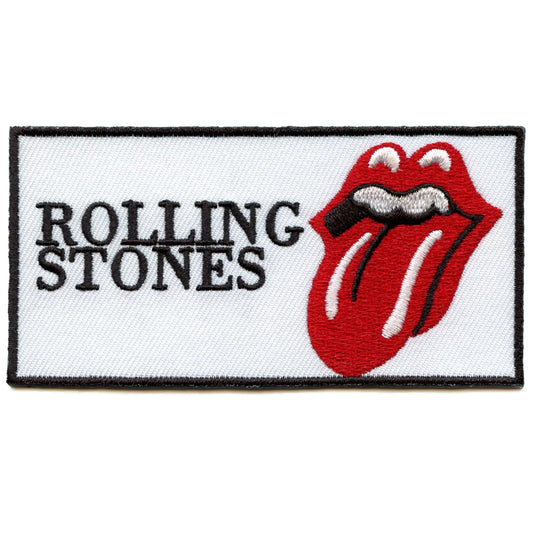 Rolling Stones White Box Logo Patch English Rock Band Embroidered Iron On