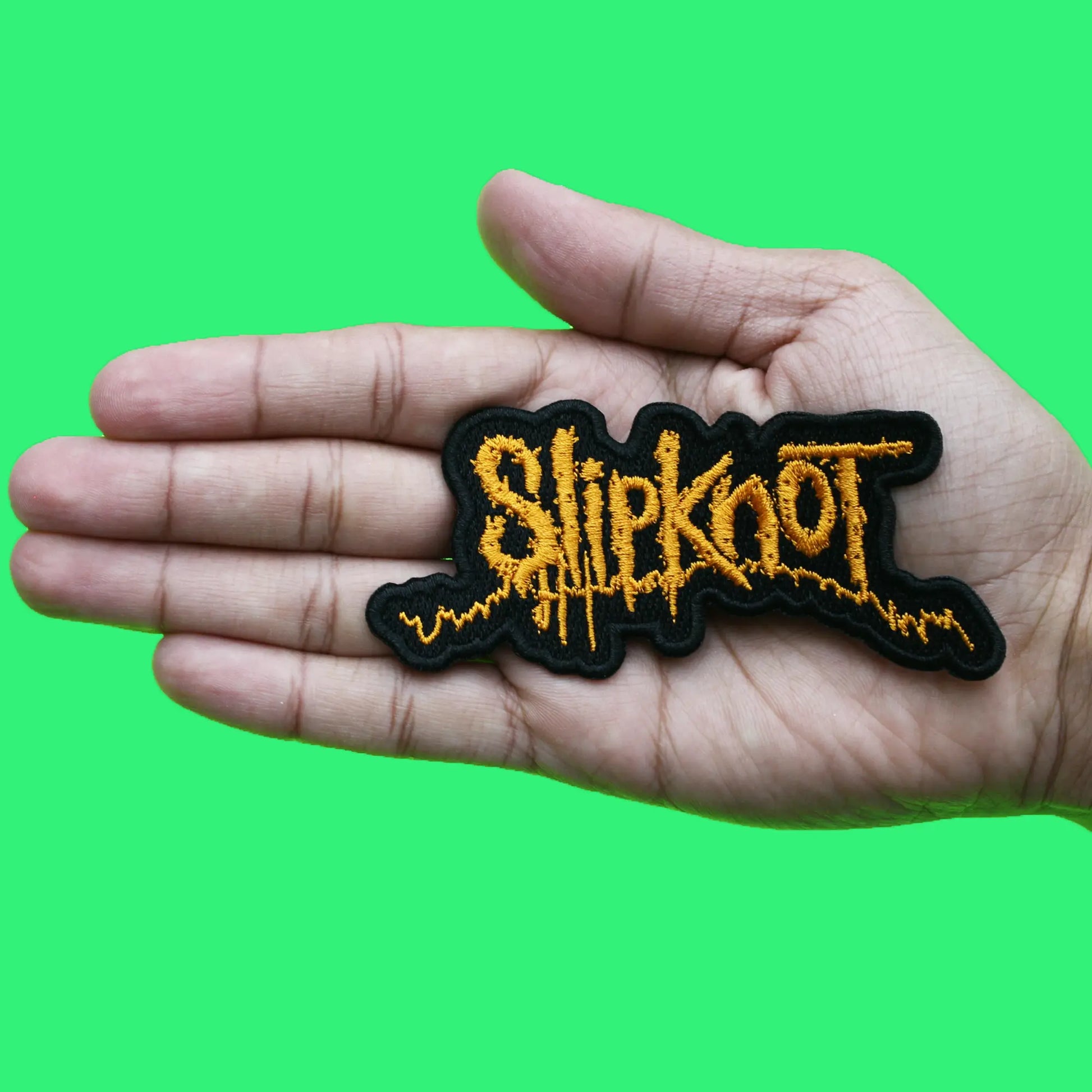 Slipknot Rock Band Patch Orange Script Logo Embroidered Iron On