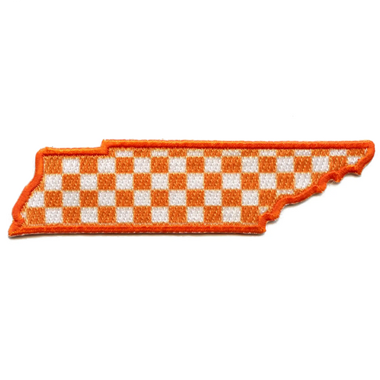 Tennessee Checkered State Patch Orange Place Support Embroidered Iron On