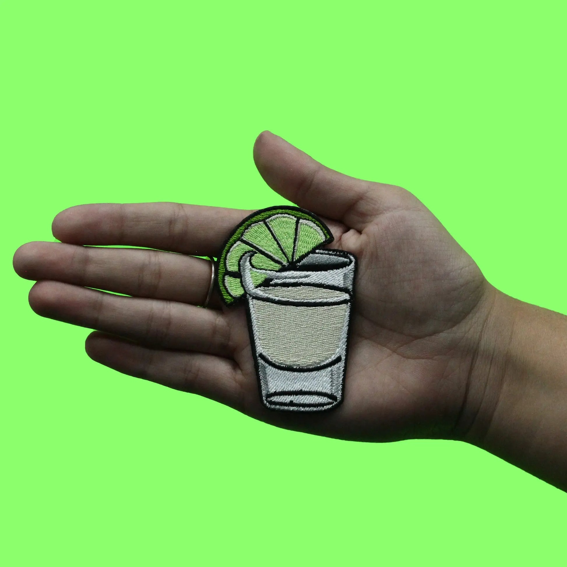 Tequila Shot With Lime Patch Liquor Drink Embroidered Iron On