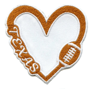 Texas College Football Heart Patch Austin Pride University Embroidered Iron On