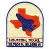 Houston Space City Patch Shuttle Texas State Rocket Embroidered Iron on Coordinates