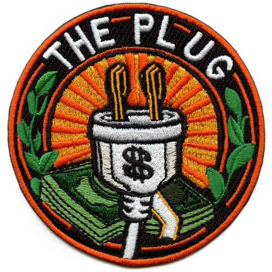 The Plug Meme Iron On Embroidered Patch