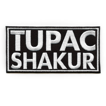 Tupac Shakur Name Logo Silver Patch Iconic Rapper Music Woven Iron On