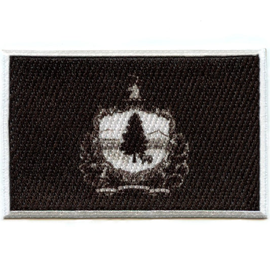 Vermont Patch State Flag Grayscale Embroidered Iron On