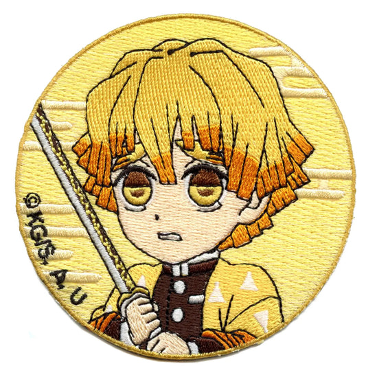 Demon Slayer Zenitsu Agatsuma Patch Anime Character Embroidered Iron On