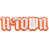 Orange/white H-Town Houston Patch Old English Script Embroidered Iron on