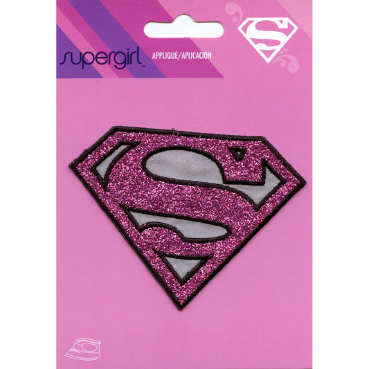 Dc Comics Supergirl Pink Shimmer Iron on Applique Patch - Medium 