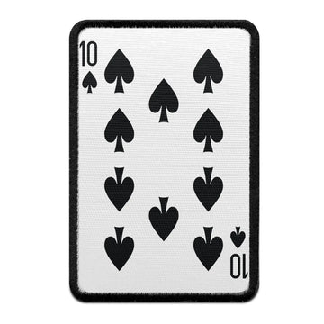 Ten Of Spades Card FotoPatch Game Deck Embroidered Iron On 