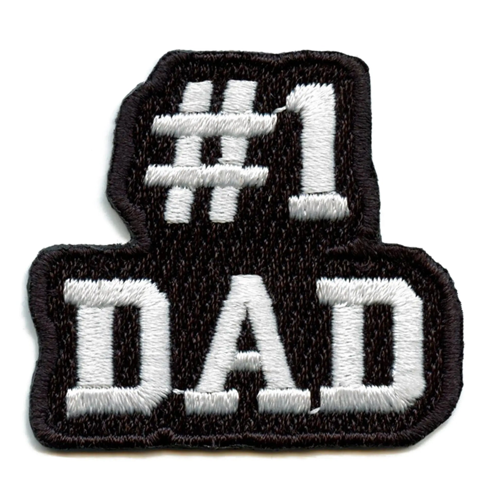 #1 Dad Hat Patch Proud Parent Embroidered Iron On 