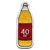 40oz Beer Bottle Patch Funny Old School Embroidered Iron On 