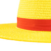 Anime Yellow Straw Hat with Red Ribbon 