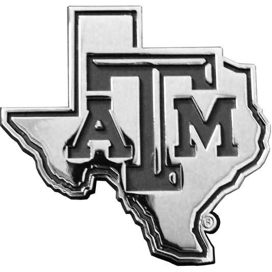 Texas A&M Aggies State 'ATM' Solid Metal Auto Emblem 