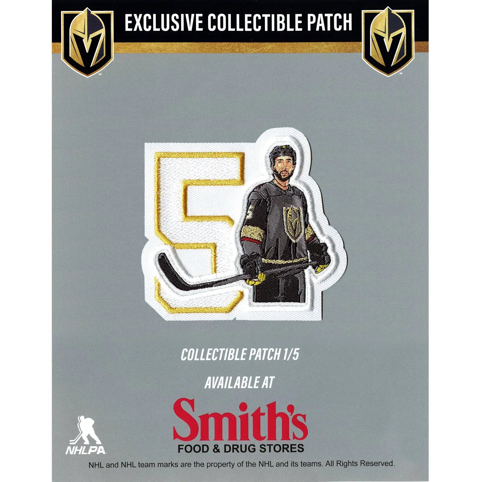 Las Vegas Golden Knights Deryk Engelland #5 NHL Patch 1 of 5 (1st Series) 