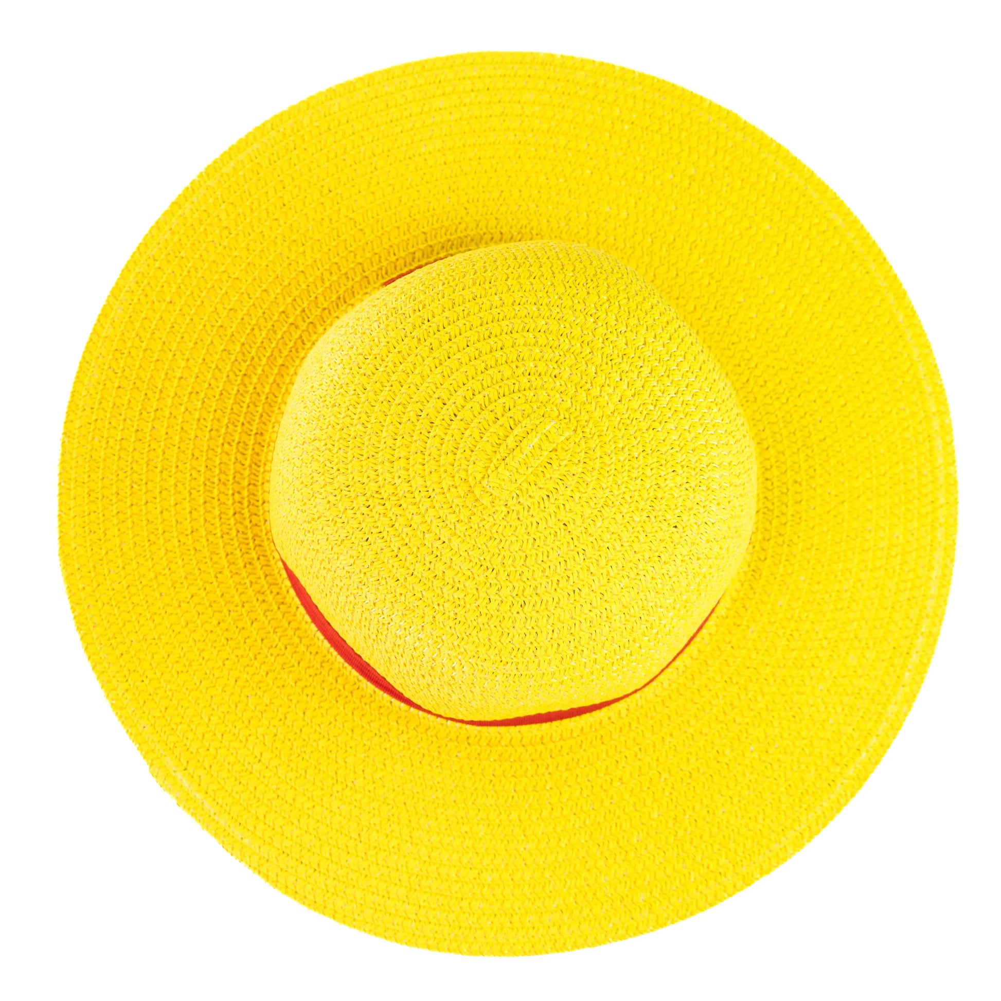 Anime Yellow Straw Hat with Red Ribbon 