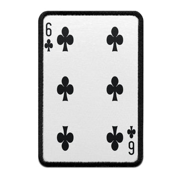 Six Of Clubs Card FotoPatch Game Deck Embroidered Iron On 