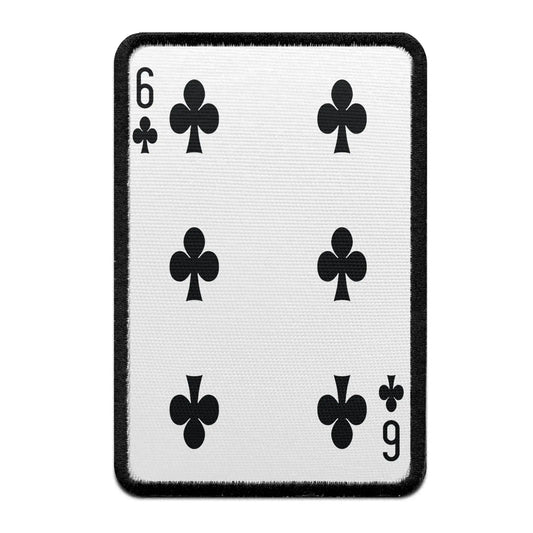 Six Of Clubs Card FotoPatch Game Deck Embroidered Iron On 