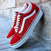 Vans Red Old Skool x Red Bandana Pattern Custom Handmade Shoes By Patch Collection 