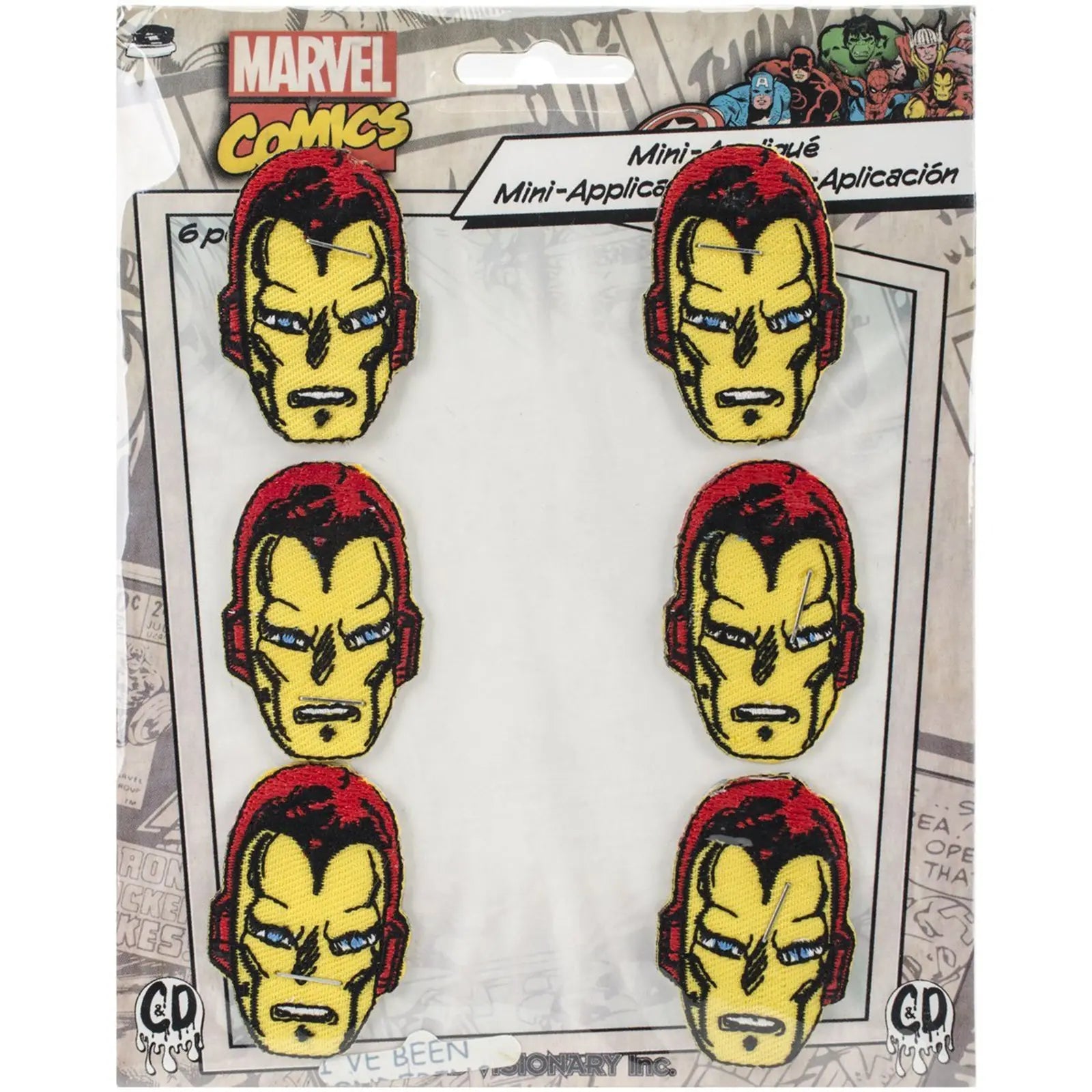 Marvel Comics Retro Iron Man Iron on Patch (Set) 