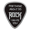 ACDC I Salute You Patch Guitar Pick Rock Embroidered Iron on