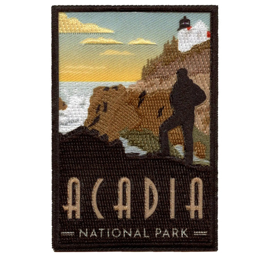 Sightseeing Acadia Cliff Patch National Park Hike Sublimated Embroidery Iron On