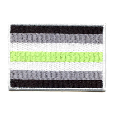 Agender Pride Flag Patch LGBTQ+ Embroidered Iron On 