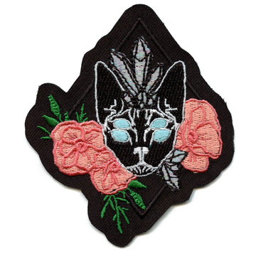 Mystical Alien Rainbow Crystal Cat EXCLUSIVE Embroidered Iron On Patch