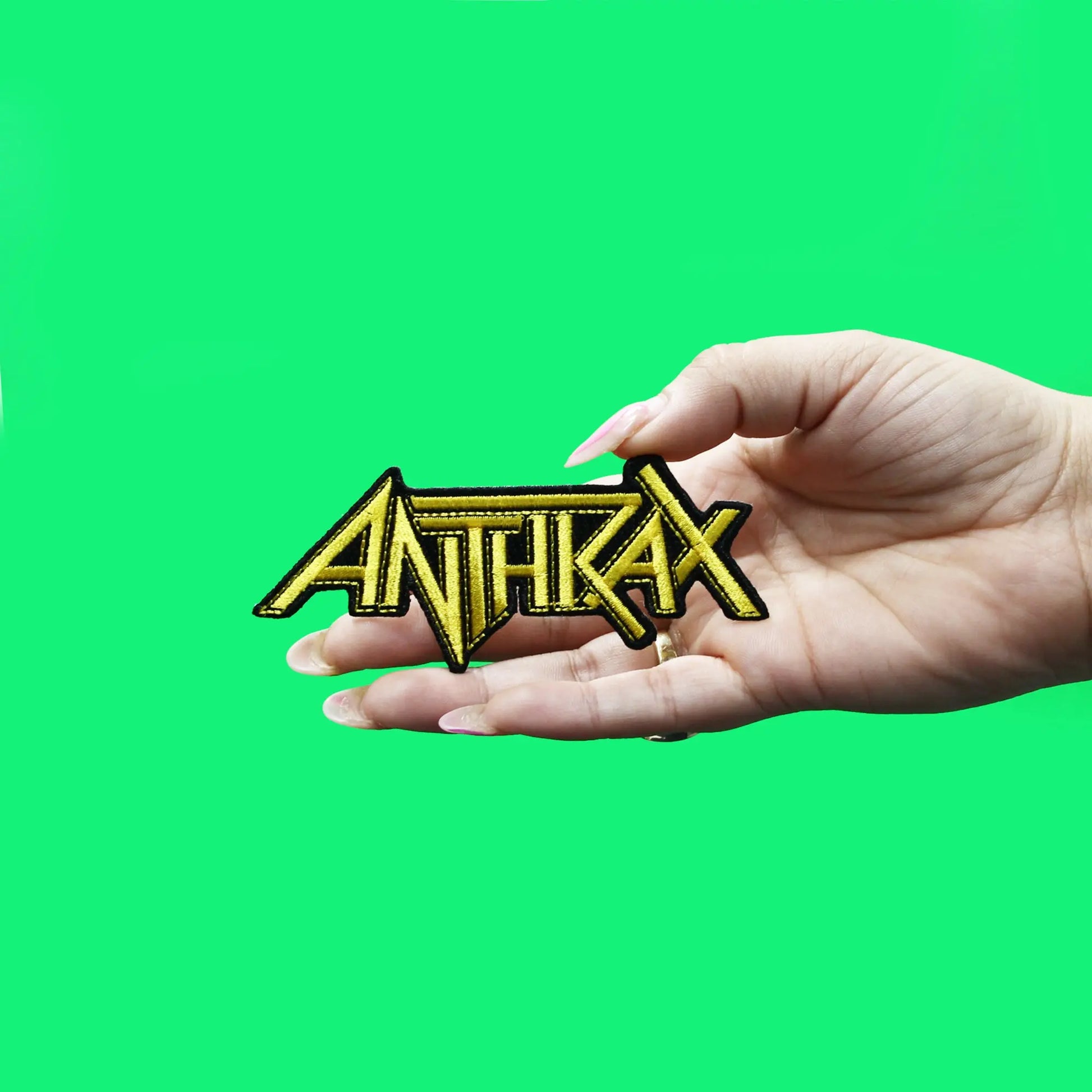 Anthrax Patch Rock Band Text Embroidered Iron On 