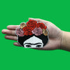 Frida Kahlo Flower Crown Patch Iconic Feminist Artist Embroidered Iron On