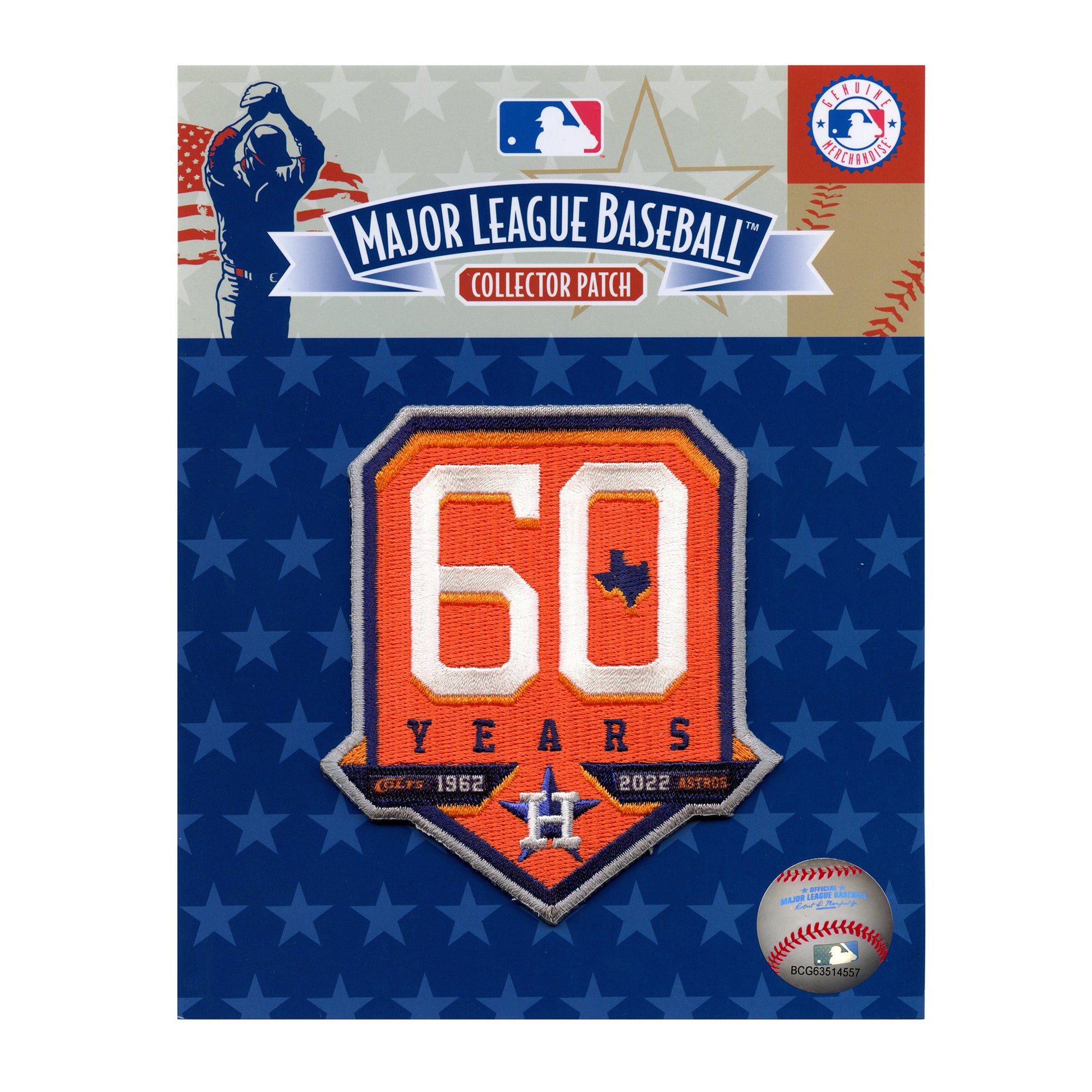 2022 Houston Astros 60th Anniversary Jersey Sleeve Patch 