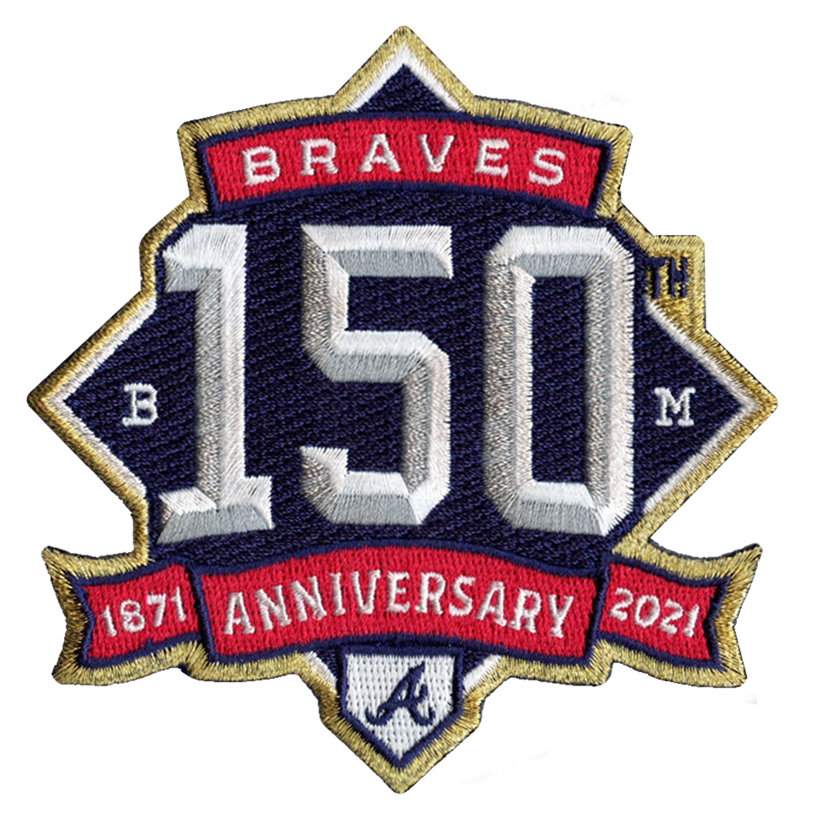 2021 Major League Baseball Atlanta Braves 150th Anniversary Embroidered Patch 