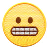 Awkward Grimacing Emoji Iron On Embroidered Patch 