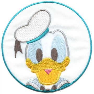 Disney Donald Duck In Blue Circle Embroidered Applique Iron On Patch 